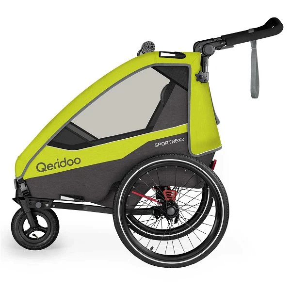 Qeridoo Sportrex 2 Fahrradanhänger Lime Green 2023 Limitiertes Design – Bild 3