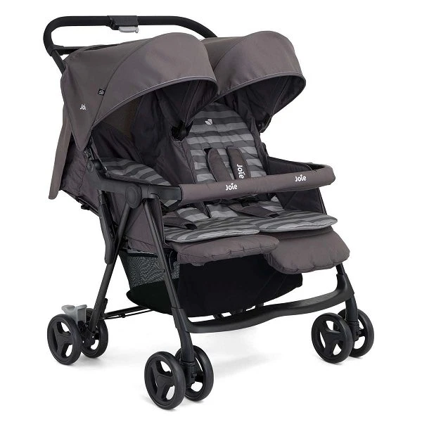 Joie Aire Twin Zwillingsbuggy Dark Pewter Inkl. Regenverdeck – Bild 3