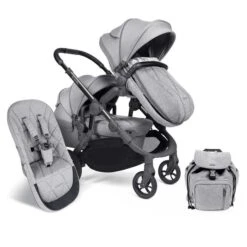 ICandy Orange Double Combo Light Slate Marl Geschwisterkinderwagen | Inkl. Praktischem Zubehör
