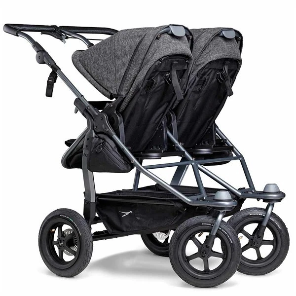 Tfk Duo Kombi Kinderwagen Premium Anthrazit Zwillingswagen Mit Luftrad-Set – Bild 3
